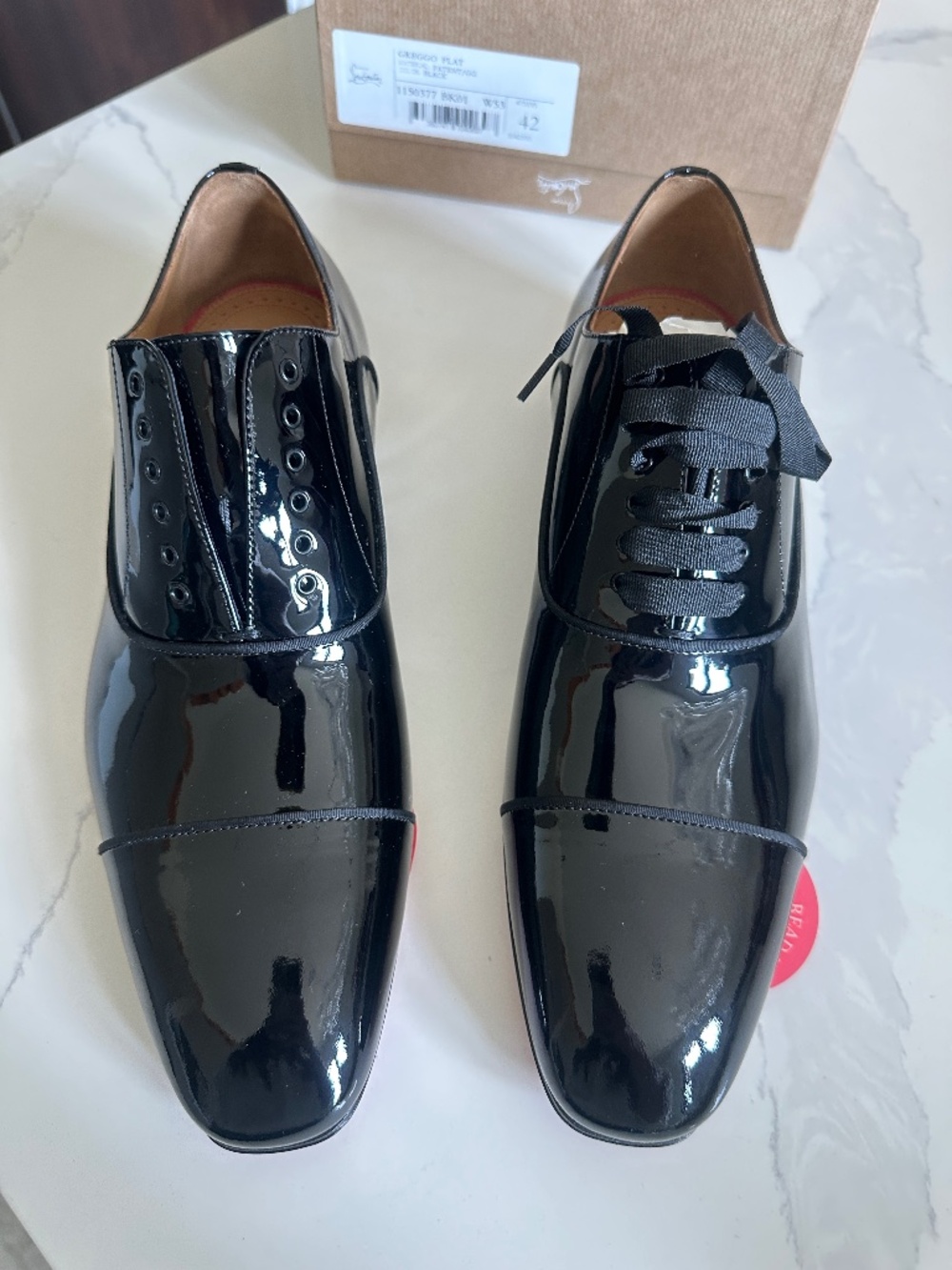 Christian Louboutin Men’s Size 42 Patent Calf Leather Oxfords